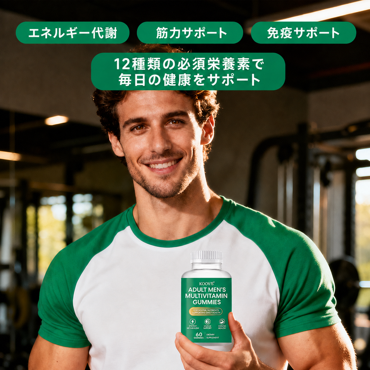 【男性の健康サポート】マルチビタミングミ 60粒入り