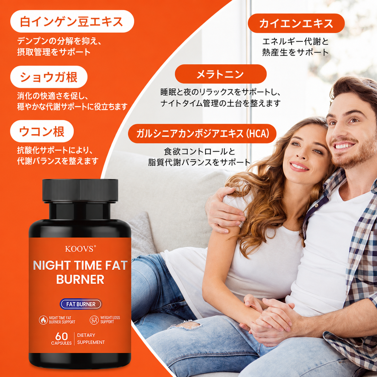 ナイトタイム脂肪燃焼サプリメント