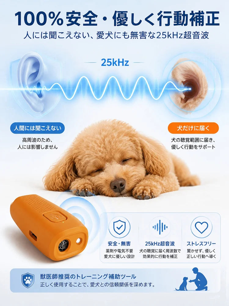 超音波式犬の無駄吠え防止器具