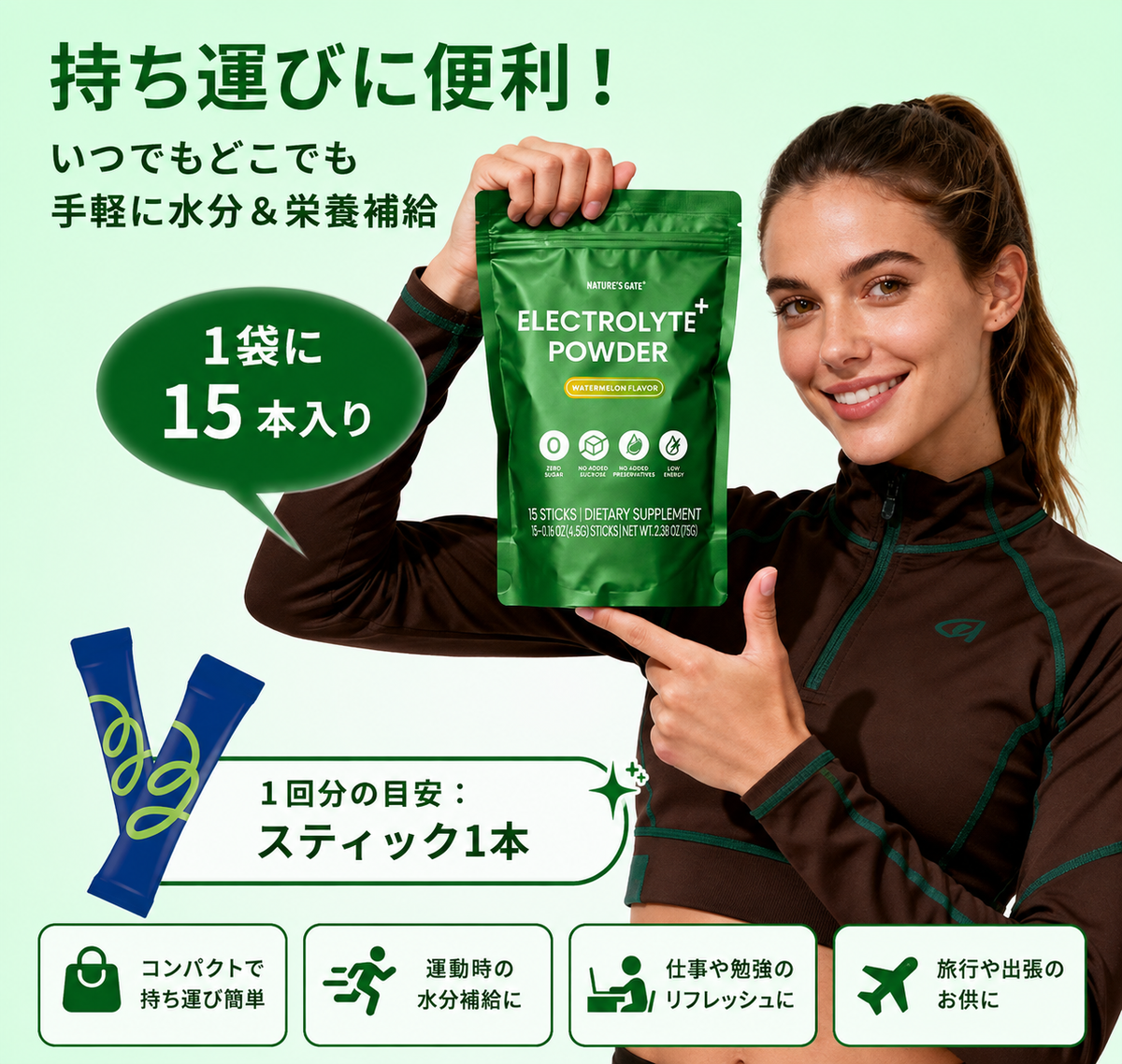 無糖電解質パウダー（スイカ味）