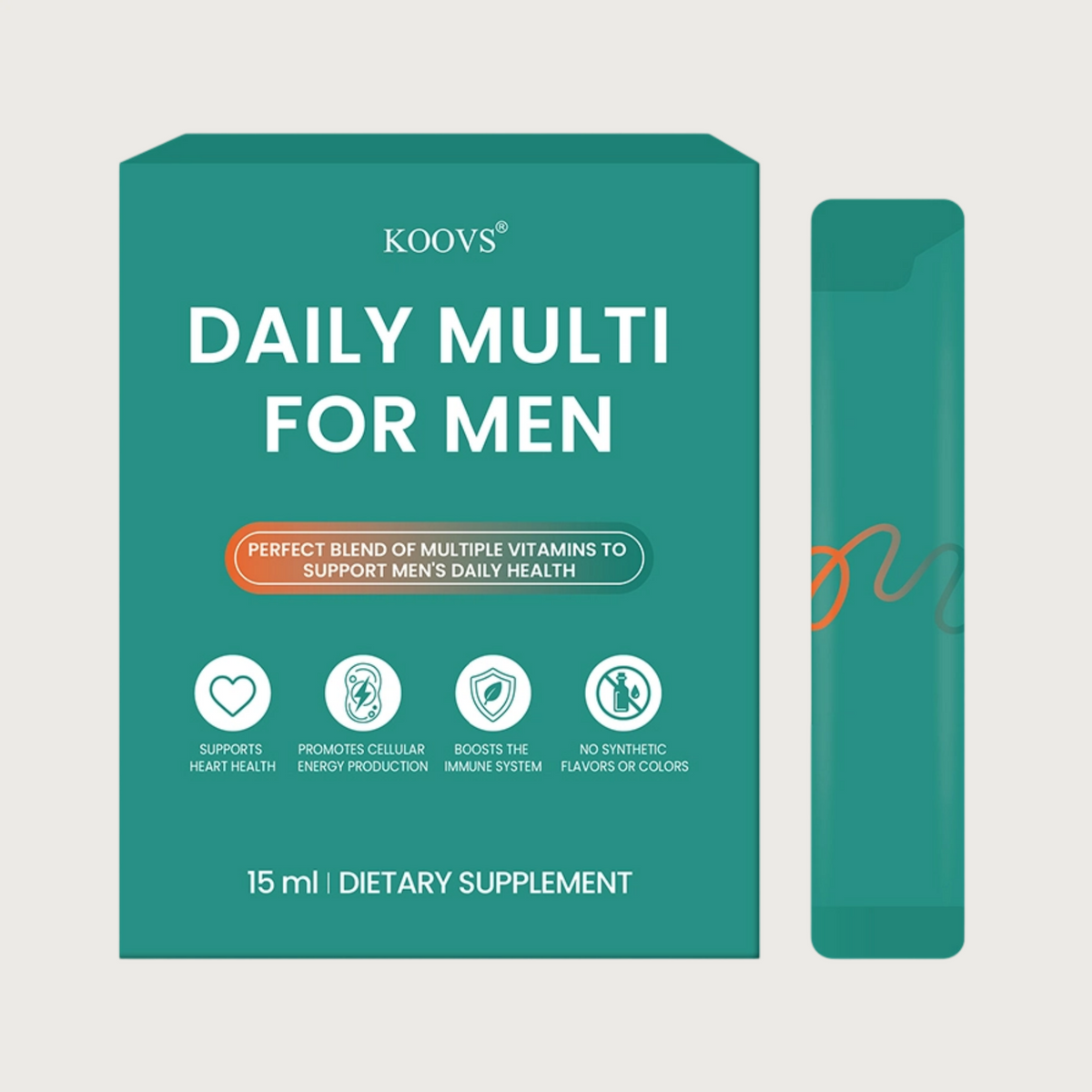 【男性用マルチビタミン】KOOVS DAILY MULTI FOR MEN 15ml｜ビオチン・亜鉛・セレン・クロム配合 栄養補助食品