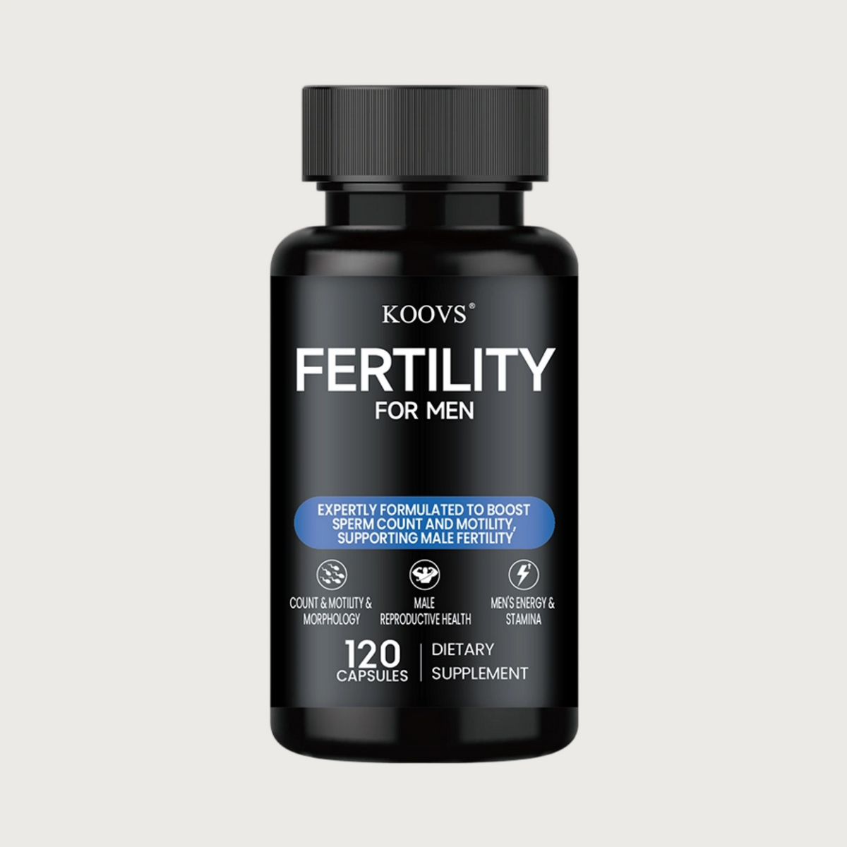【男性の妊活サポート】KOOVS FERTILITY FOR MEN 120カプセル｜亜鉛・L-カルニチン・コエンザイムQ10配合