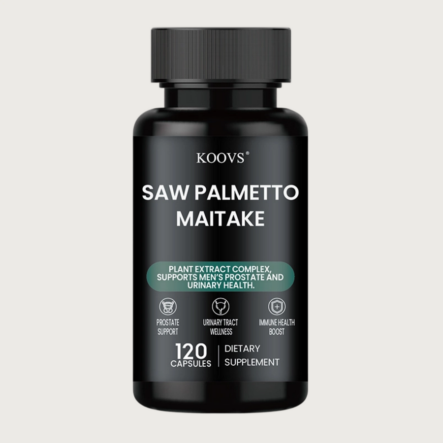 【男性の前立腺・尿路健康をサポート】KOOVS SAW PALMETTO MAITAKE 120カプセル｜ノコギリヤシ・マイタケ・霊芝配合