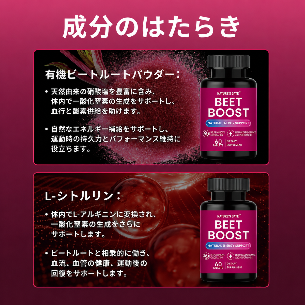 NATURE'S GATE BEET BOOST ビートブースト 60粒